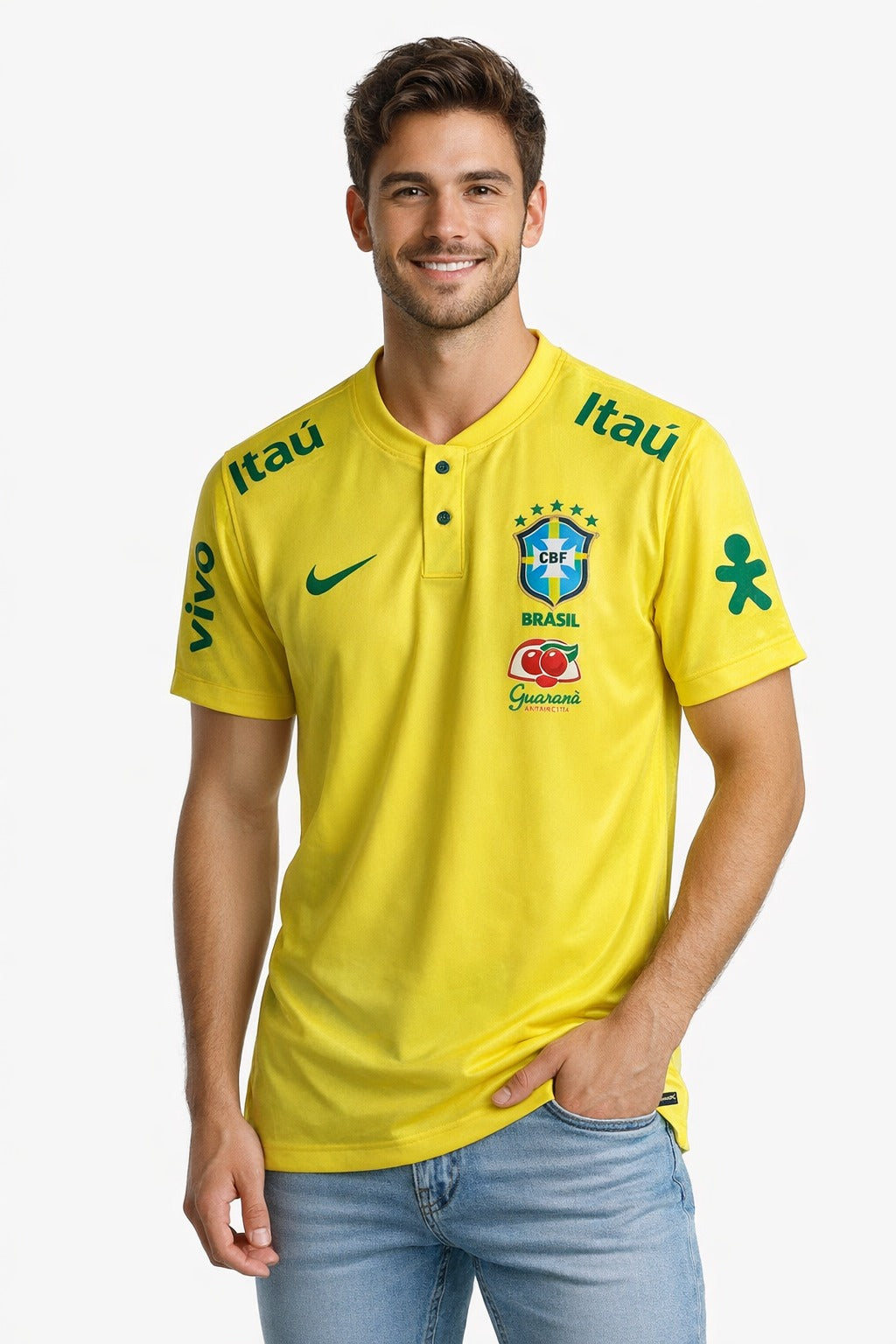 CAMISA POLO SELEÇÃO BRASILEIRA AMARELA